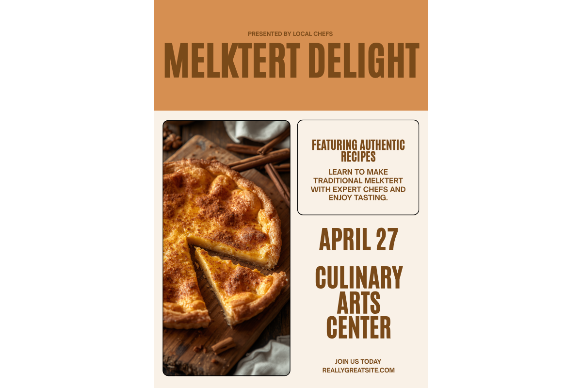 Traditional South African Melktert (Milk Tart)